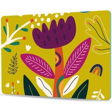 Decovetro Cam Kesme Tahtası ve Sunum Tablası Çiçek Desenli