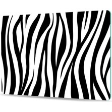 Decovetro Cam Kesme Tahtası ve Sunum Tablası Zebra Desenli