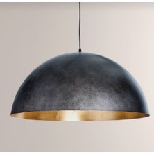 Mylights  Retro  Rustik Gri Fırcalanmış Vintage Metal Sarkıtavize 40 cm
