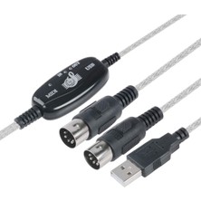 Aogo USB Midi Kablo 5 Pin Din Kablo USB Çevirici Klavye Org Midi Müzik Düzenleme Kablosu 1 In 1 Out Mıdı