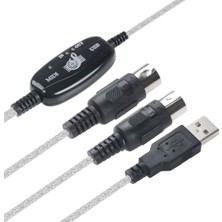 Aogo USB Midi Kablo 5 Pin Din Kablo USB Çevirici Klavye Org Midi Müzik Düzenleme Kablosu 1 In 1 Out Mıdı