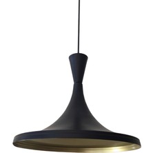 Mylights  Siyah Içi Sarı Metak Sarkıt Avize 36 cm  En