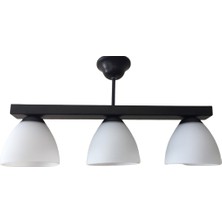 Mylights  Retro  Üçlü Sıralı  Opal Camlı  Tavan Avize 50 cm En