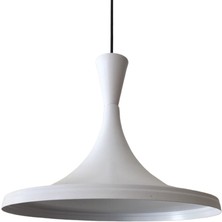 Mylights  Beyaz Içi Beyaz Metal Sarkıt Avize 36CM