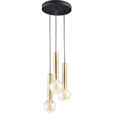 Mylights  Retro  Üçlü Gold  Sarkıt Avize 30CM