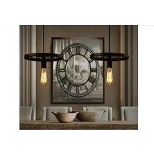 Mylights Ikili Masa  Üstü Metal Sarkıt Rustik Vintahe Avize Taban  60X5 cm