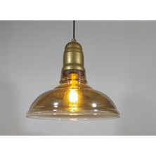 Mylights  Retro Rusrik  Vintage   Tekli  Cam Sarkıt Avize En  28/30 cm