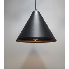 Mylights  Retro Rustik Vintage  Metal Sarkıt Avize Siyah  Içi Altın