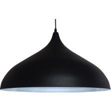 Mylights Modern  Siyah  Içi  Gümüş  Metal Sarkıt Avize 45 cm En