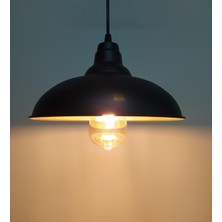Mylights  Retro Rustik Metal Sarkıt Avize Siyah  Içi Altın