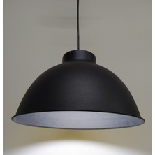 Mylights  Retro Metal Sarkıt Avize Rustik Tekli Siyah  Içi Siyah   30 cm