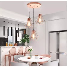 Mylights  Retro Rustik Bakır Avize Üçlü 35CM Avize