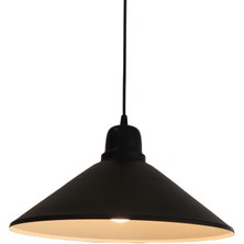 Mylights  Retro Metal Sarkıt Avize Siyah  Içi Beyaz 38 cm