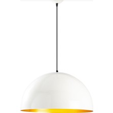 Mylights 50CM Parlak Beyaz Içi Altın Metal  Sarkıt Avize