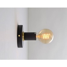Mylights Retro Rustik  Mat Siyah Aplik ve Tavan Avize Plofonyer Avize