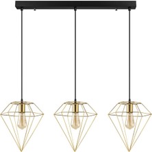 Mylights Retro Rustik Gold Üçlü Masa Üstü Sıralı Avize 60 cm  E27
