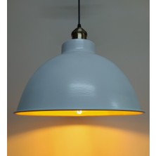 Mylights  Beyaz Içi Altın Metal Sarkıt Avize Rustik Tekli