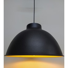 Mylights  Retro Rustik Siyah  Içi Altın Metal Sarkıt Avize