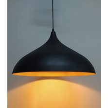 Mylights   Siyah  Içi Sarı Metal Sarkıt Avize    43 cm   En
