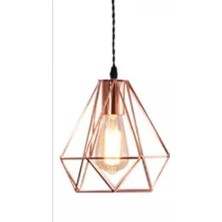 Mylights Retro Rustik Bakır Tekli Sarkıt Avize