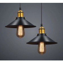 Mylights  Retro  Ikili Yuvarlak Metal Sarkıt Avize 30 cm En