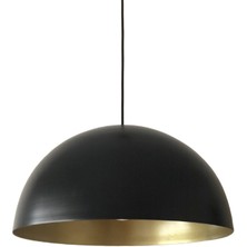 Mylights   Retro Mat Siyah  Içi Gold Metal Sarkıt Avize Retro Sarkıt 40 cm