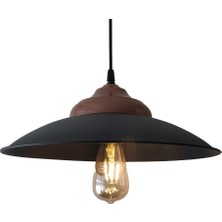 Mylights   Retro Siyah ve Bakır Sarkıt Avize Metal Avize Rustik