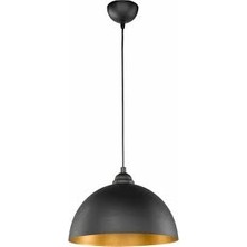 Mylights  Retro Siyah Içi Sarı Metal Sarkıt Avize 30 cm  129