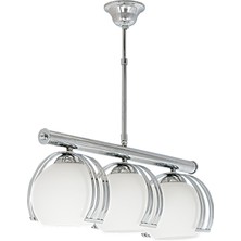 Mylights  Moderm Krom Avize Üçlü Sıralı Opal Cam Sarkıt Avize