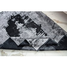 Gümüşsuyu  Deco Milano 12255 Yüksek Kalite Modern Yıkanabilir Siyah Salon Halısı Polllini Halı