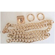 Aklar Çanta Gold Çanta Aksesuar Set