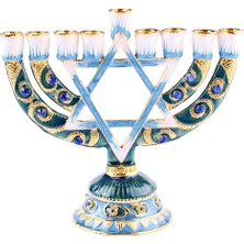 Chasoe Vintage Menorah Mumluk El Boyalı Judaica Şamdan Klasik Dekor A (Yurt Dışından)