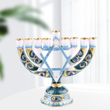 Chasoe Vintage Menorah Mumluk El Boyalı Judaica Şamdan Klasik Dekor A (Yurt Dışından)