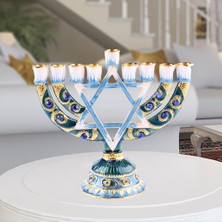 Chasoe Vintage Menorah Mumluk El Boyalı Judaica Şamdan Klasik Dekor A (Yurt Dışından)