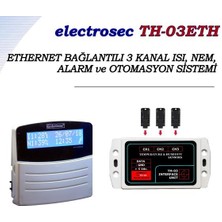 Electrosec Th-03 Eth Web Tabanlı 3 Kanal Isı, Nem Ve Alarm Takip Sistemi +1 Prob + 16v Adaptör