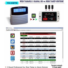 Electrosec Th-03 Eth Web Tabanlı 3 Kanal Isı, Nem Ve Alarm Takip Sistemi +1 Prob + 16v Adaptör