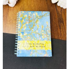 Giftmoda Van Gogh Badem Çiçeği Tasarımlı Spiralli Defter