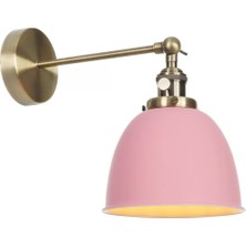 Rsylight Rys Retro Metal Dekoratif Rustik Mafsallı Pembe Duvar Aplik