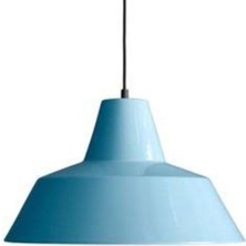 Rsylight Retro Metal Sarkıt Avize Rustik Tekli Sarkıt Mavi Içi Beyaz Cafe Mutfak Aydınlatma 22 cm