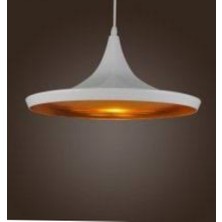 Rsylight Retro Metal Sarkıt Avize Rustik Tekli Beyaz Içi Sarı 36 cm