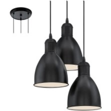 Rsylight Retro Metal 3 Lü Dekoratif Siyah Rustik Sarkıt Avize