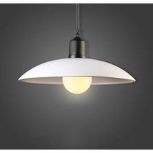 Rsylight Metal Siyah Beyaz Retro Dekoratif Kafe Mutfak Sarkıt Avize Çap 30 cm