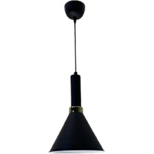 Rsylight Retro Siyah Metal Dekoratif Tekli Kafe Mutfak Aydınlatma Avize ÇAP:23CM