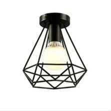 Rsylight Rys Retro Metal 1 Li Siyah Tavan Plofyoner Kafes Rustik Avize
