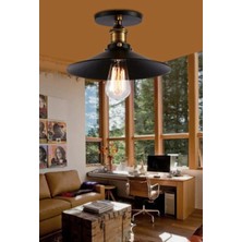 Rsylight Rys Retro Metal Tavan Plofyoner Siyah Rustik Avize Çap :30 cm