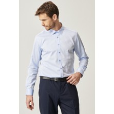 ALTINYILDIZ CLASSICS Erkek Açık Mavi Ütü Gerektirmeyen Non-iron Slim Fit Dar Kesim %100 Pamuk Gömlek
