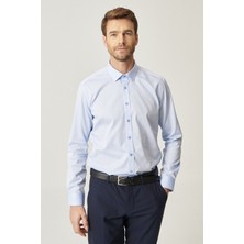ALTINYILDIZ CLASSICS Erkek Açık Mavi Ütü Gerektirmeyen Non-iron Slim Fit Dar Kesim %100 Pamuk Gömlek
