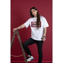 Akçaylar Oversize Bisiklet Yaka Baskılı Erkek Penye T-Shirt