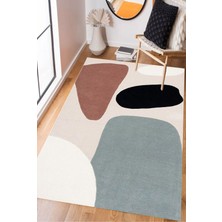 Decomia Home Dijital Baskılı Kaymaz Taban Yıkanabilir Asimetrik Desen Renkli Salon HALI-YOLLUK-D4002