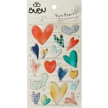 Bubu Epoxy Sticker Doğal Kalpler